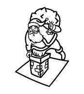 coloriage le pere noel passe par la cheminee